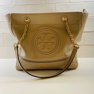 Tory Burch Fleming Hobo Light Taupe